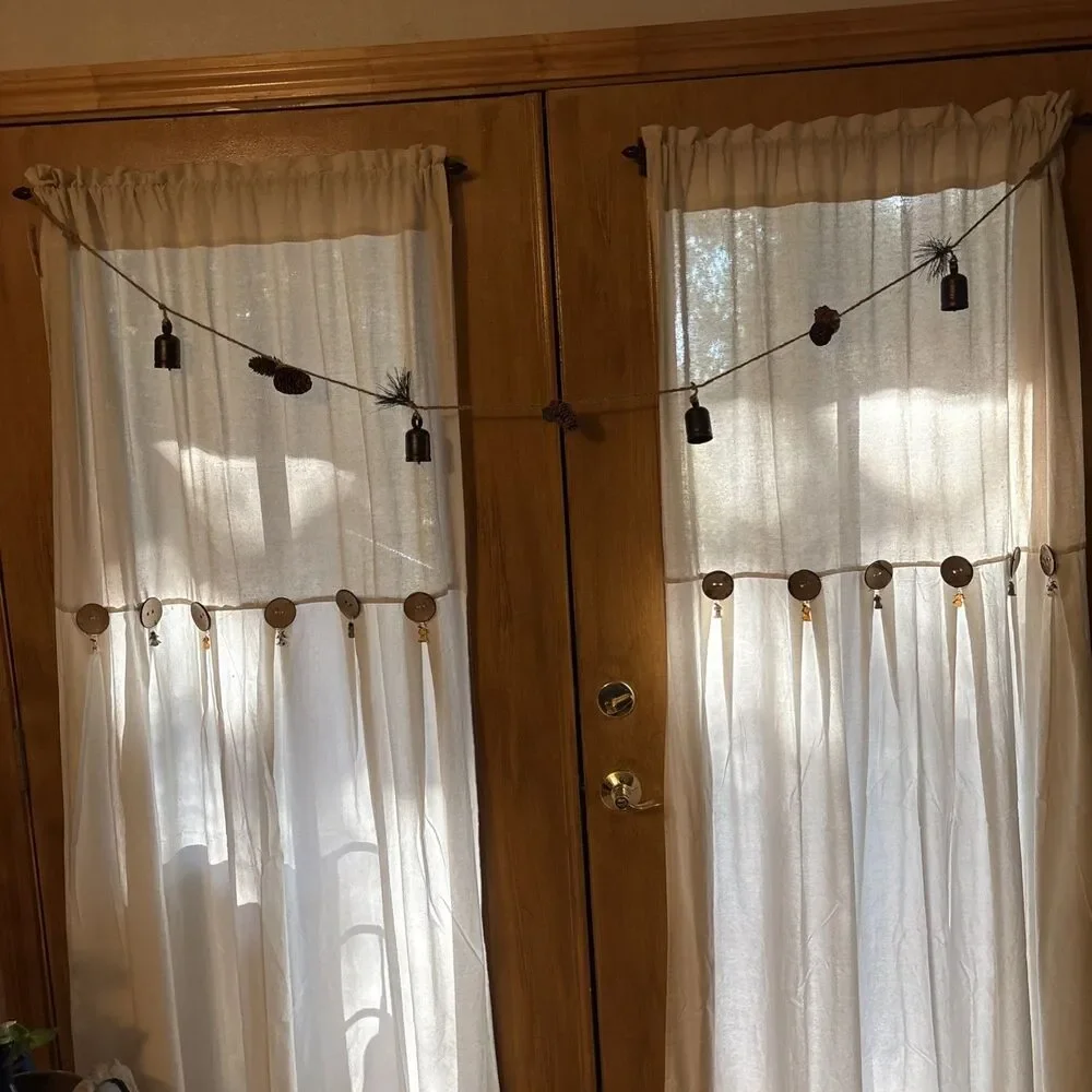 Holiday Christmas Rustic Garland Real Pine Cones Bells 72